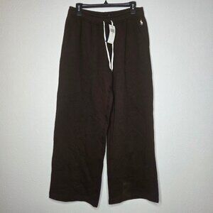 Polo Ralph Lauren Arctic Fleece Knit Ankle Open Bottom Sweatpants Circuit Brown